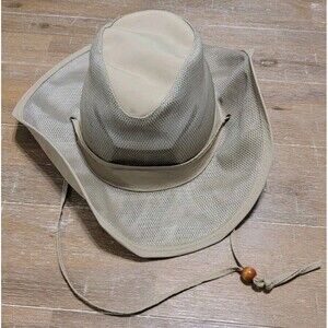 JHats Outback Bush Safari Fishing Hunting Hat Adult Beige Tan Nylon Mesh Large